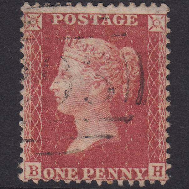 GB QV 1857 1d Rose-Red Plate 48 SG40-C10(1) BH VFU Light Cancel