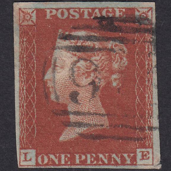 GB QV 1841 1d Deep Red-Brown Plate 52 SG10-B1(4) LE FU