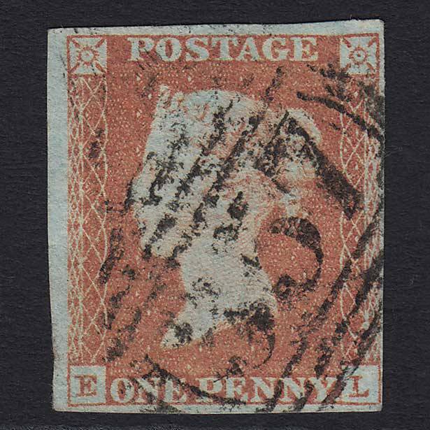 GB QV 1841 1d Red-brown (Plate 89) (SG8) 'EL' GU Hereford (357) 4 Margins
