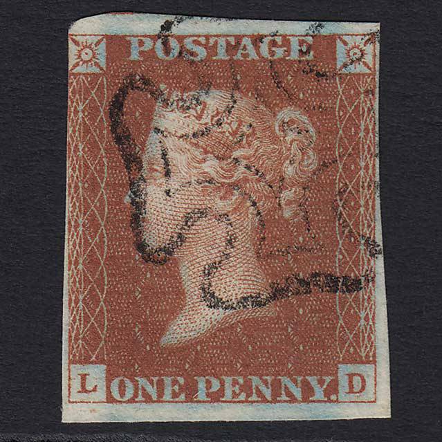 GB QV 1841 1d Red-brown (Plate 31) (SG8) 'LD' FU nr 4 Margins Maltese X