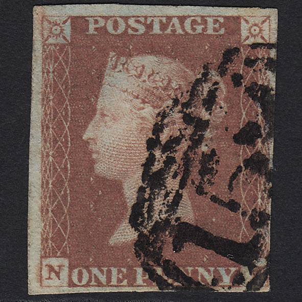 GB QV 1841 1d Red-brown Pl 80 SG8-B1(1) NK FU 4 Margins Clear Profile