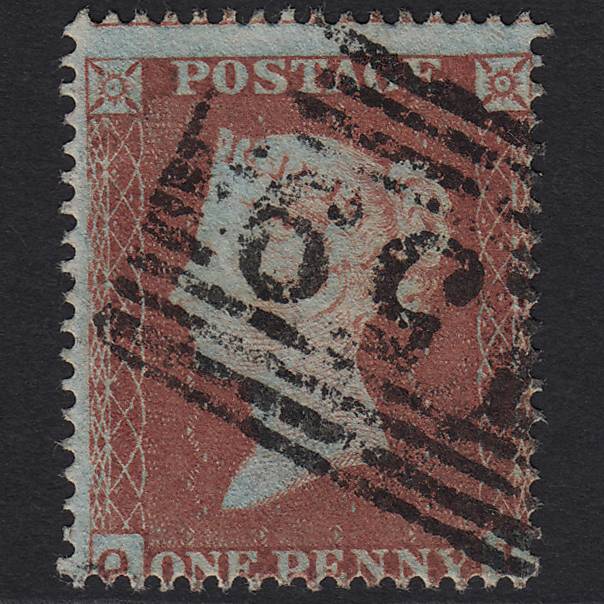GB QV 1854 1d Red-brown (Plate 167) SG17-C1(1) QI FU Glasgow 159