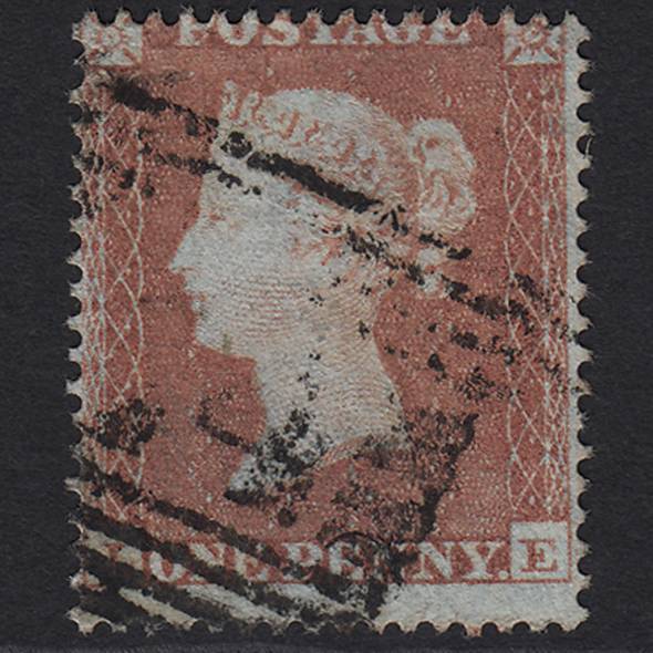 GB QV 1854 1d Red-brown (Plate 155) SG17-C1(1) LE FU in Scotland