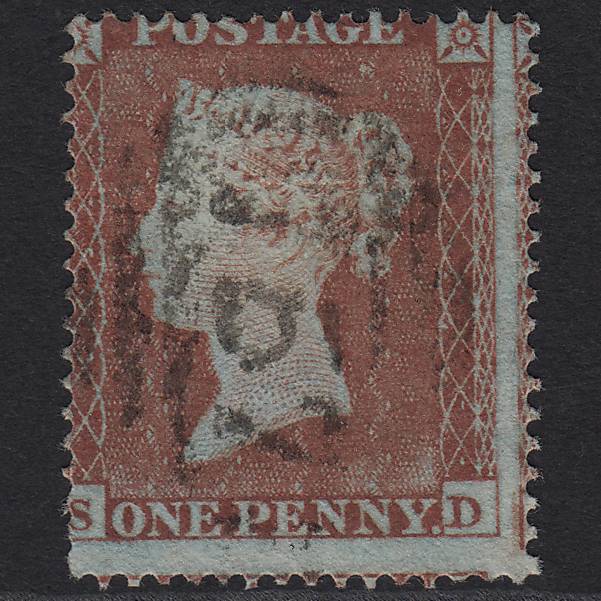 GB QV 1854 1d Red-brown (Plate 176) SG17-C1(1) SD GU Misperf