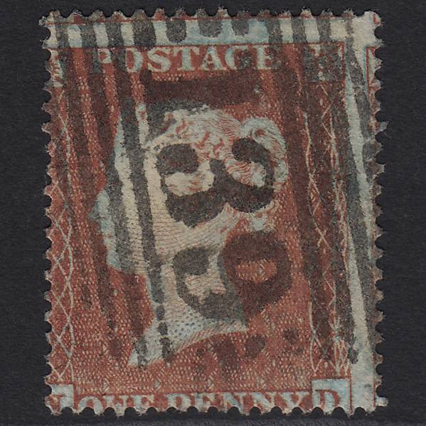 GB QV 1854 1d Red-brown (Plate 195) SG17-C1(1) ND FU Falkirk 139