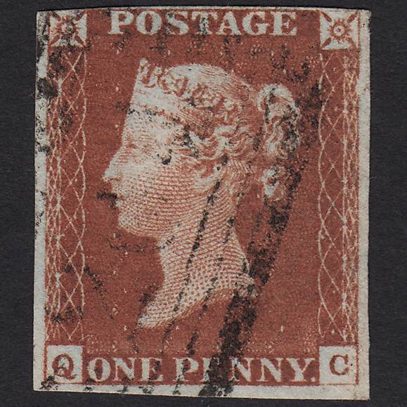 GB QV 1841 1d Red-brown (Plate 58) SG8-B1(1) QC FU Scotland nr 4 Margins