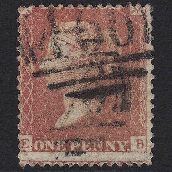 GB QV 1857 1d Rose-red Pl 52 SG40-C10(1) EB GU Liverpool 466 Large Misperf