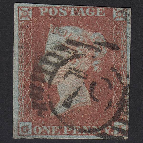 GB QV 1841 1d Red-brown Pl 132 SG8-B2(1) GI GU 3m Imperf London D&S 79