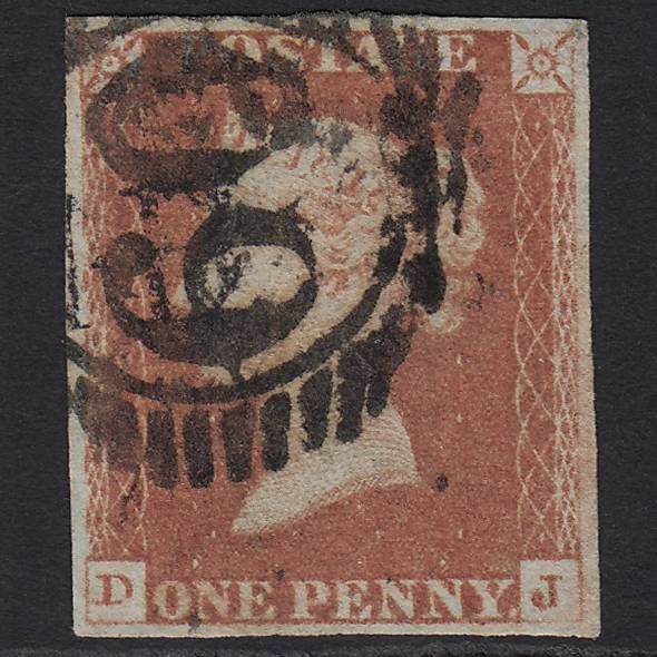 GB QV 1841 1d Red-brown Pl 75 SG8-B1(1) DJ GU 4 Margins London D&S 60