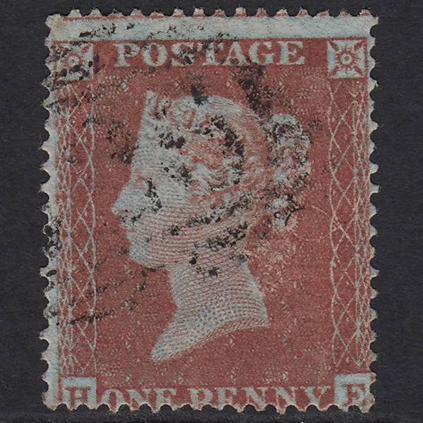 GB QV 1854 1d Red-brown (Plate 177) SG17-C1(1) HE GU Light Cancel Misperf