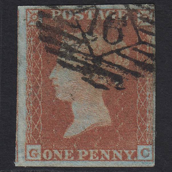 GB QV 1841 1d Red-brown (Plate 142) SG8-B2(1) GC GU London IS 16