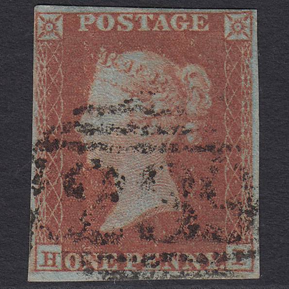 GB QV 1841 1d Red-brown (Plate 135) SG8-B2(1) HI FU Dawlish 239