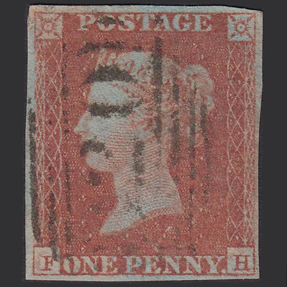 GB QV 1841 1d Red-brown (Plate 87) SG8-B1(1) FH FU 4M Imperf
