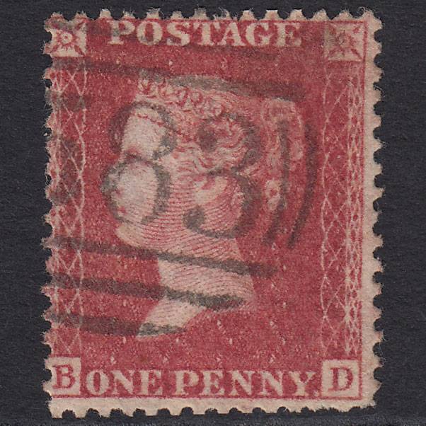 GB QV 1857 1d Rose-red (Plate 59) SG40-C10(1) BD GU Nottingham 583