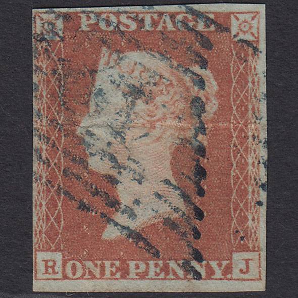 GB QV 1841 1d Red-brown Pl 88 SG8-B1(1) RJ PU 4M Blue Scotland Cancel