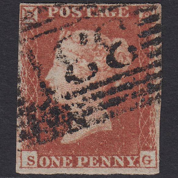 GB QV 1841 1d Red-brown (Plate 127) SG8-B2(1) SG FU 4 Margins Turriff 331
