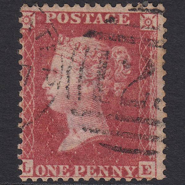 GB QV 1857 1d Rose-red (Plate 60) SG40-C10(1) LE GU Bridgwater 123
