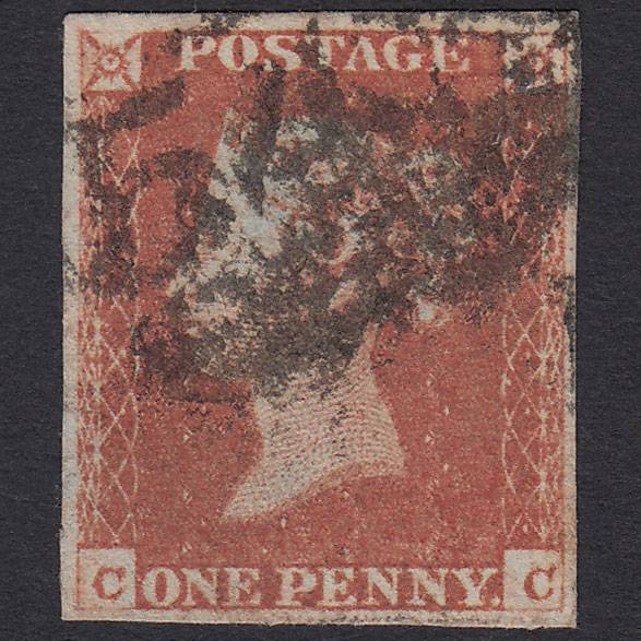 GB QV 1841 1d Red-brown Pl 81 SG8-B1(1) CC GU 4 Margins Newcastle 545
