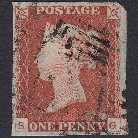 GB QV 1841 1d Red-brown (Plate 63) SG8-B1(1) SG GU 4 Margins