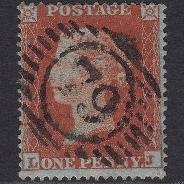 GB QV 1854 1d (Plate 196) SG17-C1(1) Framed Reverse LJ VFU London D&S 79
