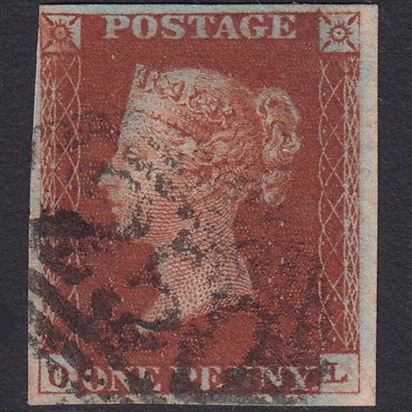GB QV 1841 1d Deep Red-brown (Plate 67) SG10-B1(4) OL FU 4M Devonport 250