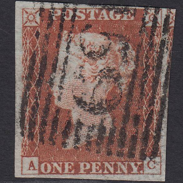 GB QV 1841 1d Pl 47 SG8-B1(1) AC FU Missing Imprimatur 4M Glasgow 159