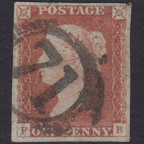 GB QV 1841 1d Red-brown Pl 68 SG8-B1(1) FB FU 4 Margins London D&S 71