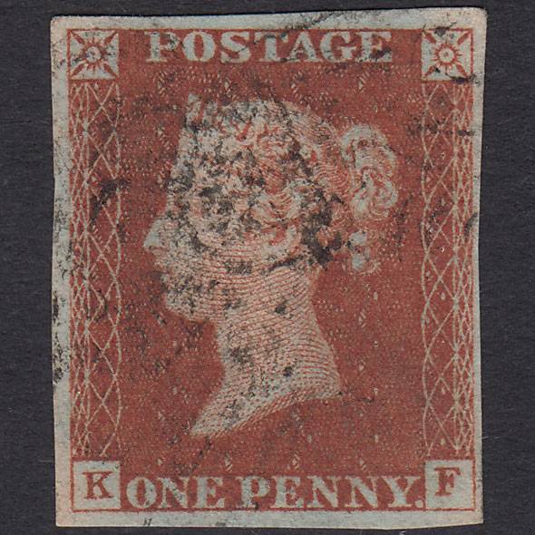 GB QV 1841 1d Red-brown Pl 31 SG8-B1(1) KF FU 4 Margins Maltese Cross