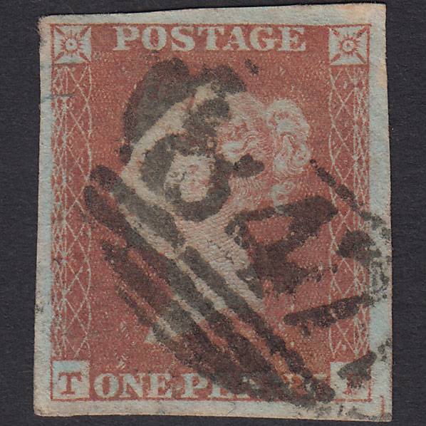GB QV 1841 1d (Plate 93) SG8-B1(1) TF GU 4 Good Margins Warrington 847