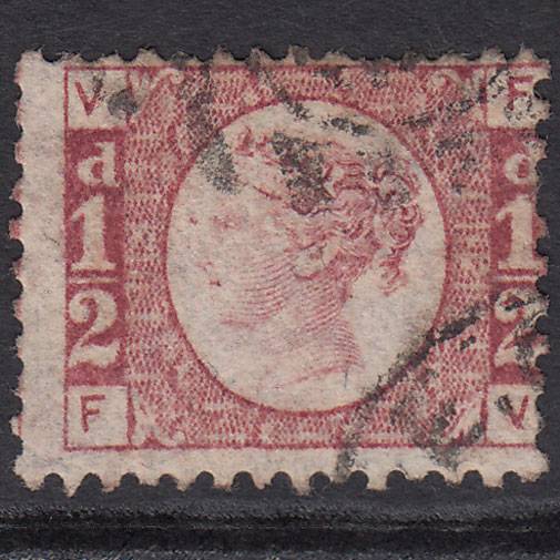 GB QV 1870 1/2d Rose-red (Plate 12) SG48-G4 FV GU London D&S Cancel Misperf