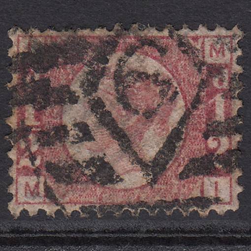 GB QV 1870 1/2d (Plate 12) SG48-G4 MI FU London IS 6 Very Well Centred