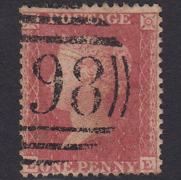 GB QV 1857 1d Pale Rose (Plate 60) SG39-C10(3) LE GU