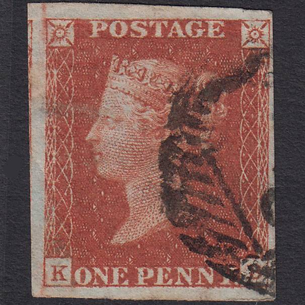 GB QV 1841 1d (Plate 49) SG8-B1(1) KB GU 4 Good Margins London IS Cancel