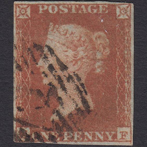 GB QV 1841 1d Red-brown (Plate 96) SG8-B1(1) MF GU 4M London IS Cancel