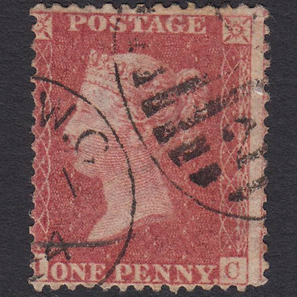 GB QV 1857 1d (Plate 68) SG40-C10(1) IC GU London D&S Cancel Misperf