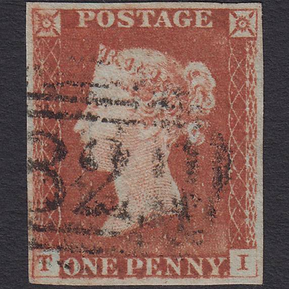 GB QV 1841 1d Red-brown (Plate 61) SG8-B1(1) YI FU 4 Margins