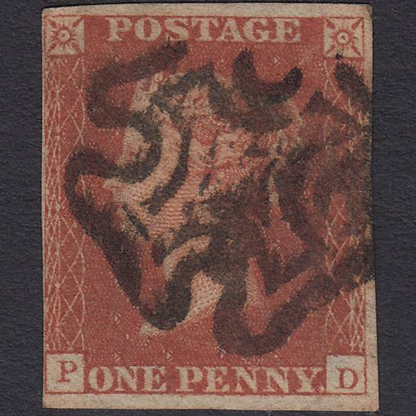GB QV 1841 1d Red-brown (Plate 22) SG8-B1(1) PD FU Missing Imprimatur MX
