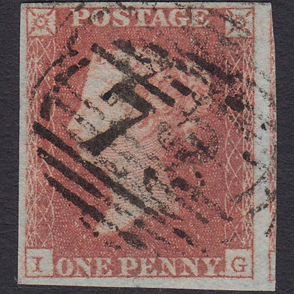 GB QV 1841 1d Pl 102 SG8-B1(1) IG FU 4 Good to Huge Margins Birmingham 75