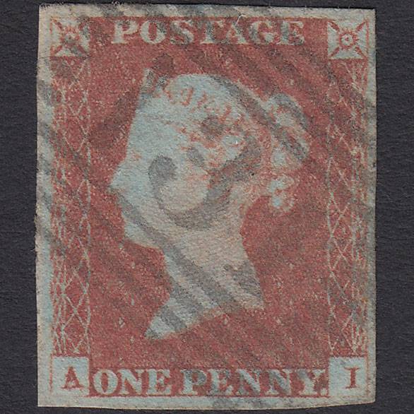 GB QV 1841 1d Pl 84 SG8-B1(1) AI GU Missing Imprimatur 4M Edinburgh 131