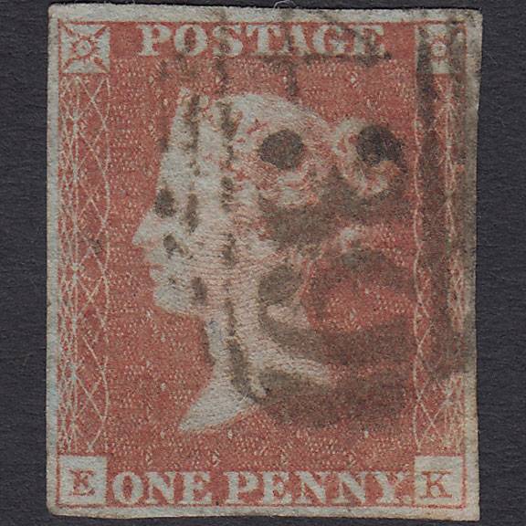 GB QV 1841 1d Red-brown (Plate 101) SG8-B1(1) EK GU Launceston 439