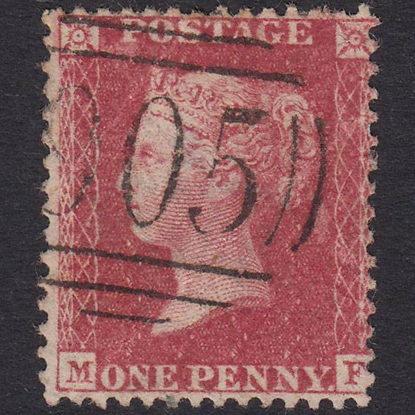 GB QV 1857 1d Rose-Red Plate 46 SG40-C10(1) MF GU Wolverhampton 905