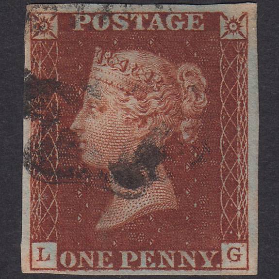 GB QV 1841 1d Deep Red-Brown Pl 15 SG10-B1(4) Const Var LG VFU 4M MX