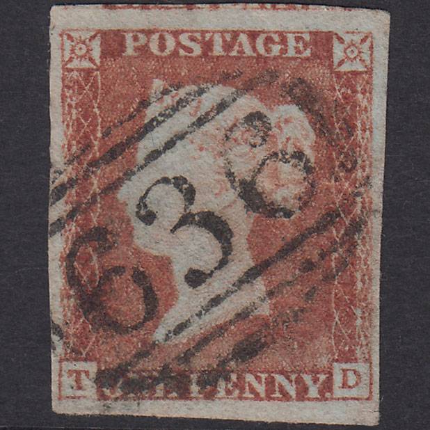 GB QV 1841 1d Plate 75 SG9-B1(3) TD FU 4 Good To Huge Margins Redruth 636