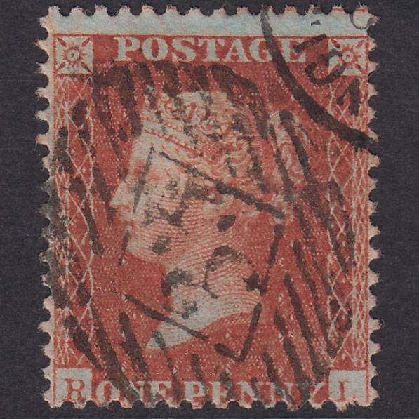 GB QV 1856 1d Brick-Red Plate 43 SG30-C8(2) RL FU London IS 33