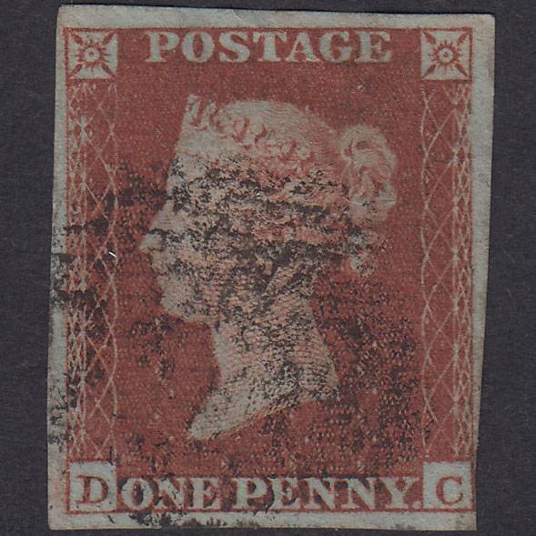 GB QV 1841 1d Red-Brown Plate 163 SG8-B2(1) DC GU 4 Margins
