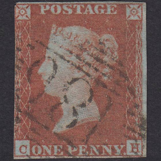 GB QV 1841 1d Red-Brown Plate 92 SG8-B1(1) CH GU Nr 4M Dublin 186