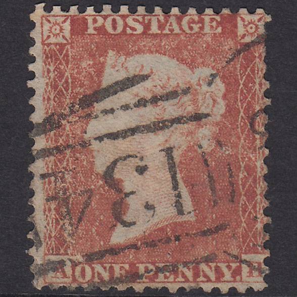 GB QV 1855 1d Red-Brown Plate 204 SG22-C2(1) AH PU Bristol 134 Spoon