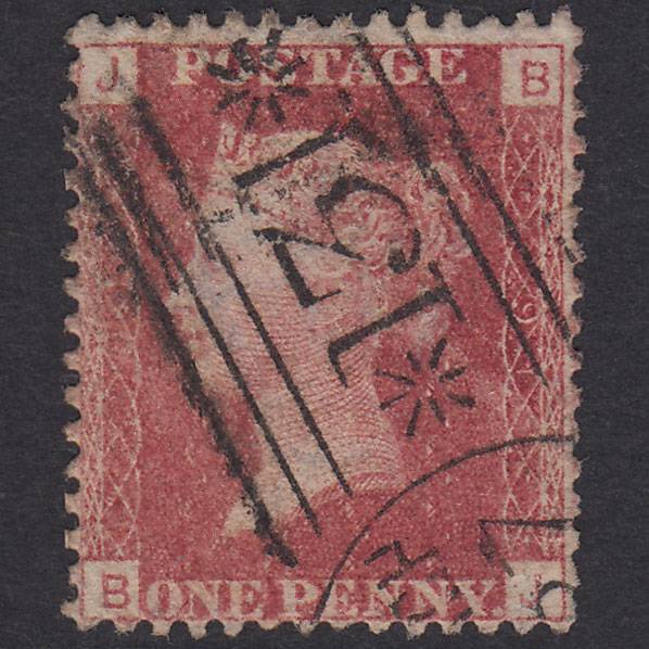 GB QV 1864 1d Lake-Red Plate 91 SG44-G1(2) BJ GU Edinburgh 131