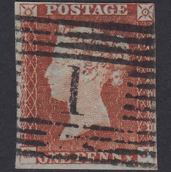 GB QV 1841 1d Plate 35 SG9-B1(3) DJ VFU 4M Aberdeen 1 Late Usage