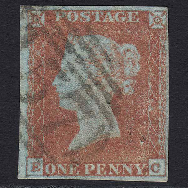 GB QV 1841 1d Red-brown (Plate 69) (SG8) 'EC' GU Calne (157) 4 Margins